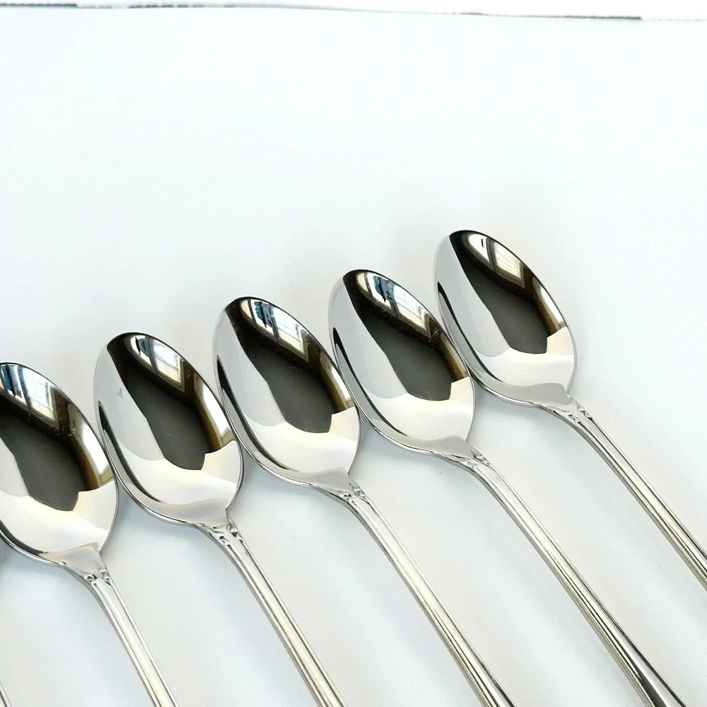 Oneida Stainless Flatware CHATELAINE Lot of 8 Iced Tea Spoons